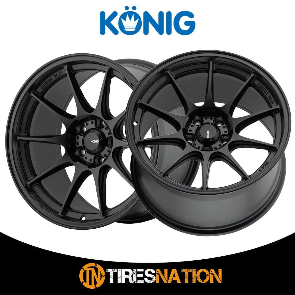 Konig 57B Dekagram 16x8 4x100 +35et Semi-Matte Black Wheel