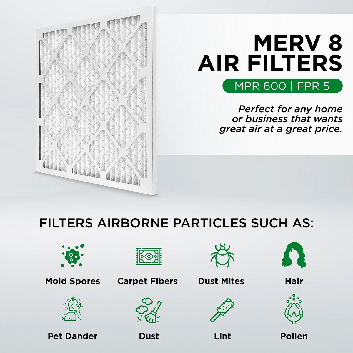 Pamlico Air 20x24x4  8 Pleated  Furnace Air Filters. Case of 6. Actual Size: 19-3/8 x 23-3/8 x 3-3/4