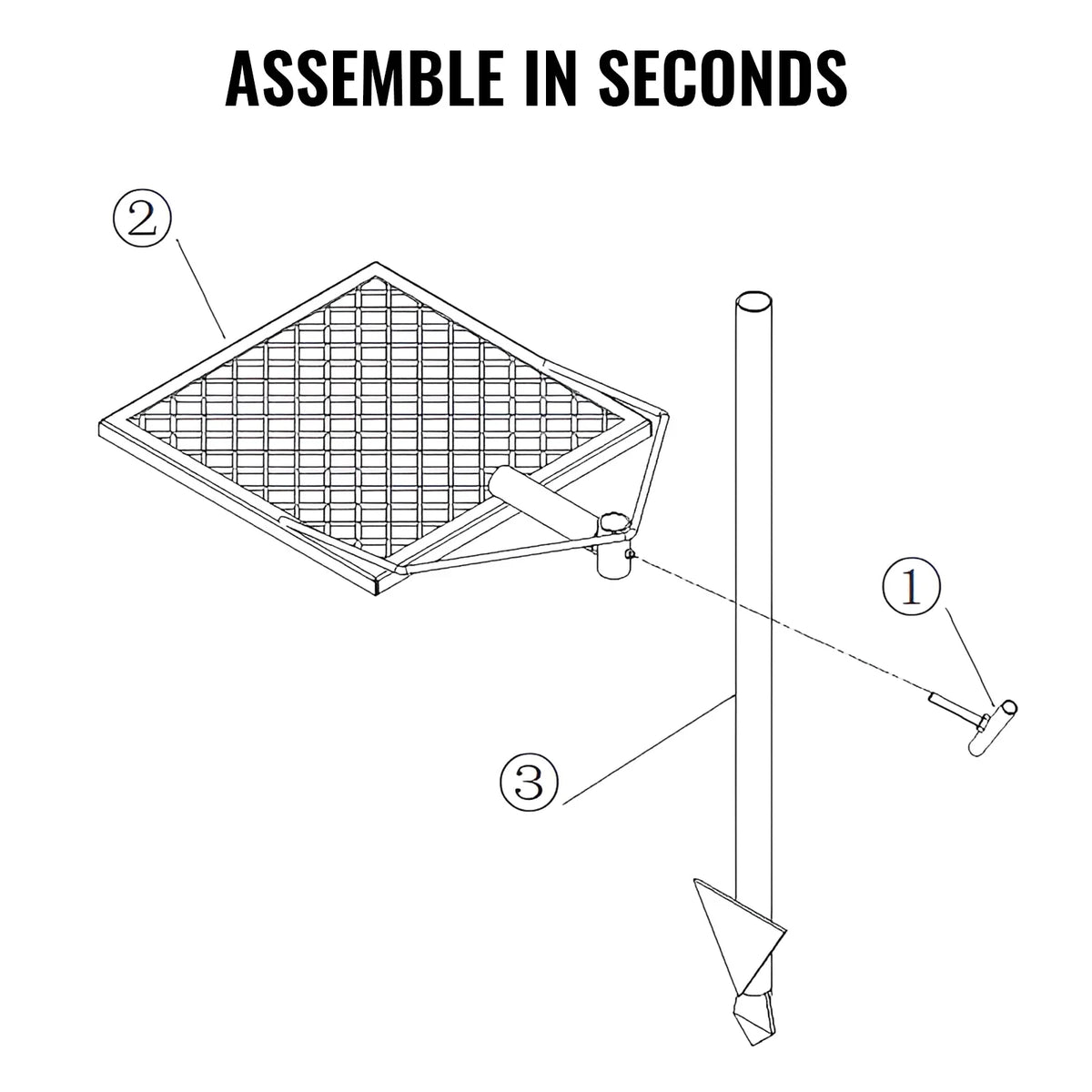 Swivel Campfire Grill 16" x 16" Heavy Duty Steel Open Fire Cooking Grate Adjustable