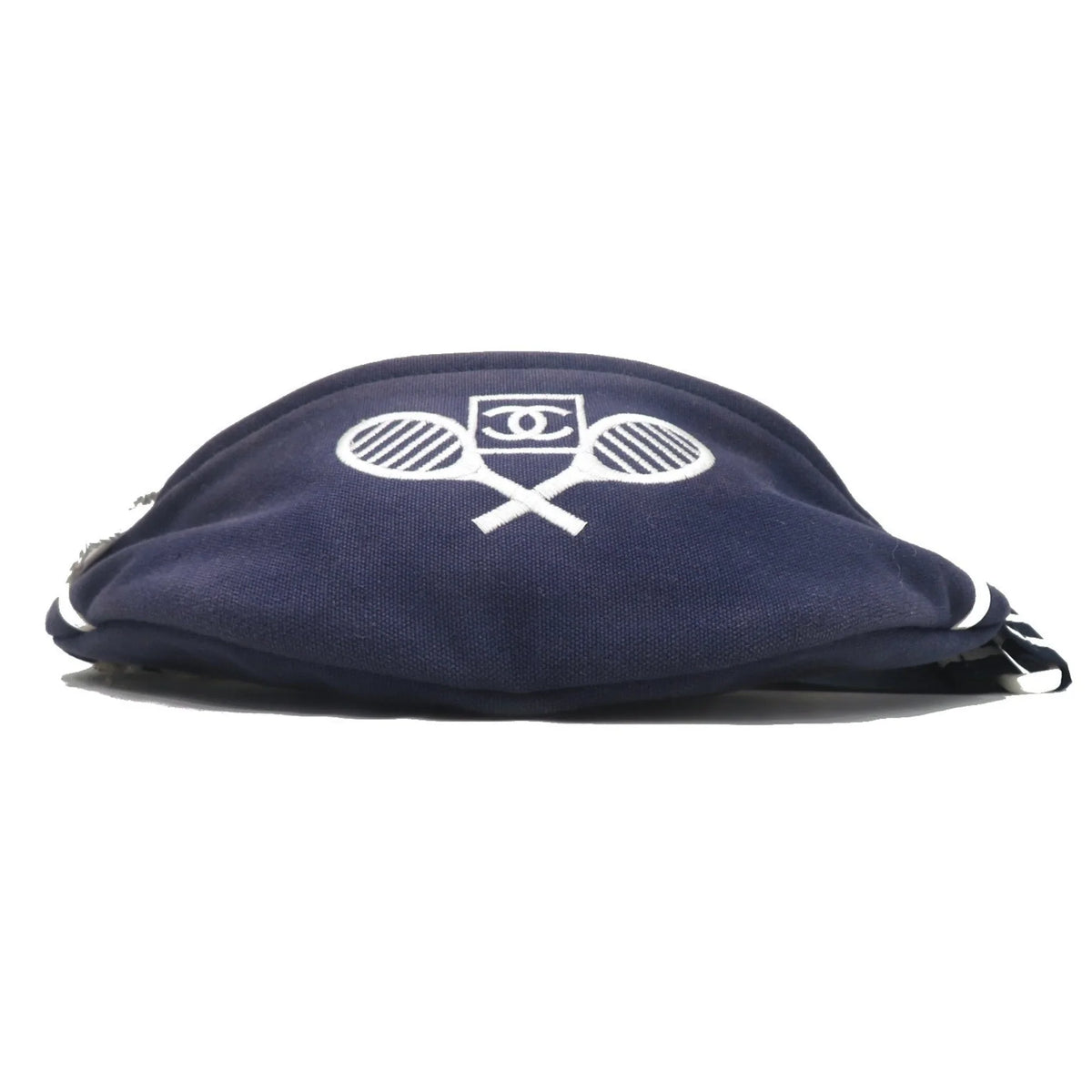 Pre-Owned  Sportsline Waist Bag Body Navy/White Canvas Women's Men's (Good)