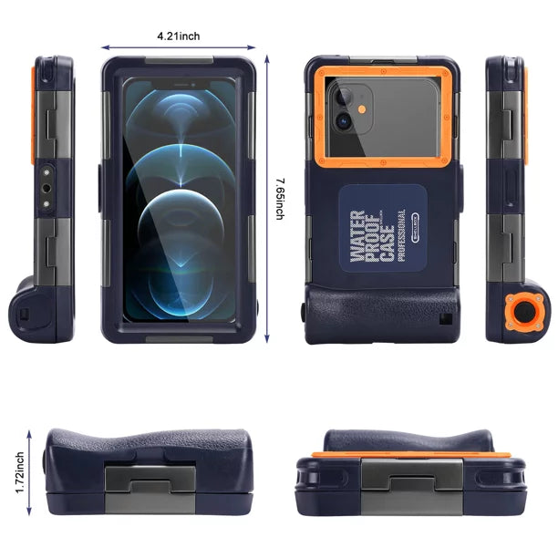 UrbanX Professional [15m/50ft] Swimming Diving Surfing Snorkeling Photo Video Waterproof Protective Case Underwater Housing for Maxwest Astro 5s And all Phones Up to 6.9 Inch  with Lanyard