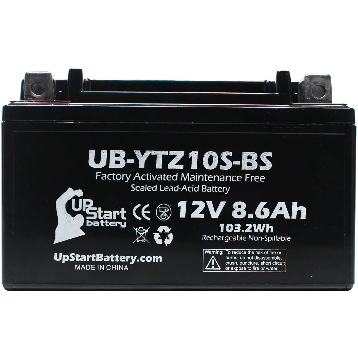 5-Pack UpStart Battery Replacement for 2010 Yamaha YFM35R Raptor 350CC Factory Activated, Maintenance Free,  Battery - 12V, 8.6Ah, -YTZ10S-