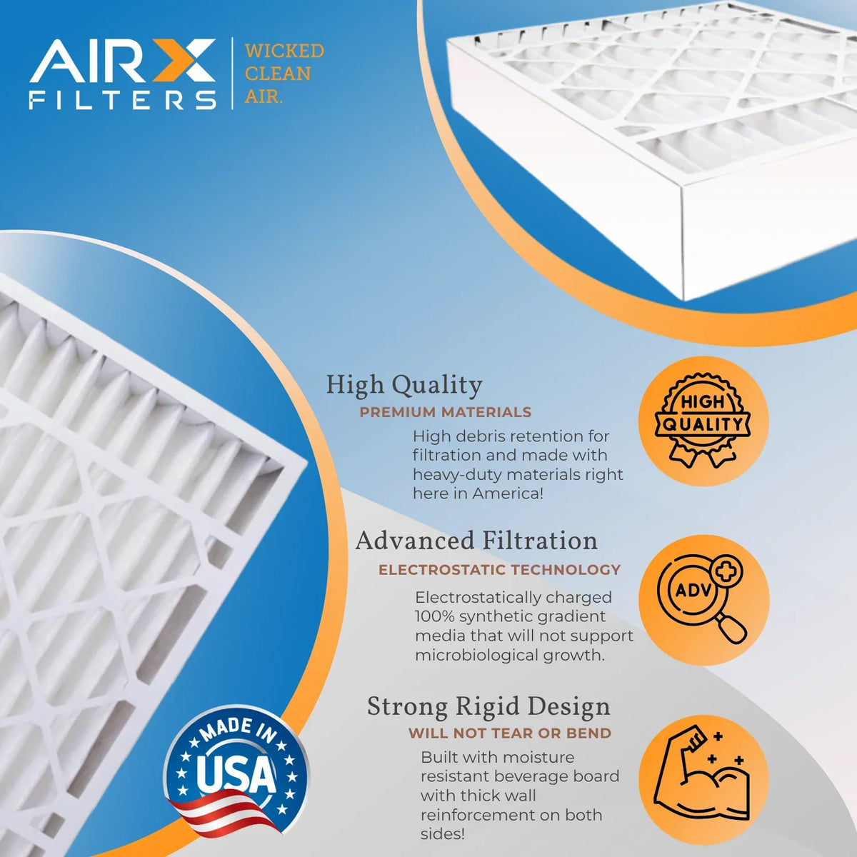16x25x3 Air Filter  8 Comparable to  700 &  5 Compatible with Lennox X0581 Air Filter 3 Pack by     .