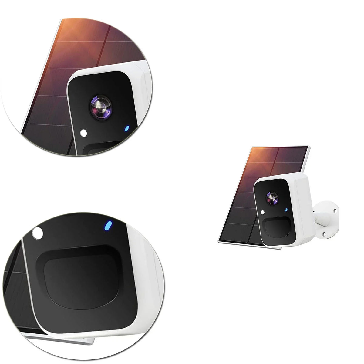 Solar Security Cameras Wireless Outdoor with Solar Panel for Home Security, WiFi Surveillance Camera with Motion Detection, Color Vision, 2-Way Audio, Spotlight, Alarm IP65