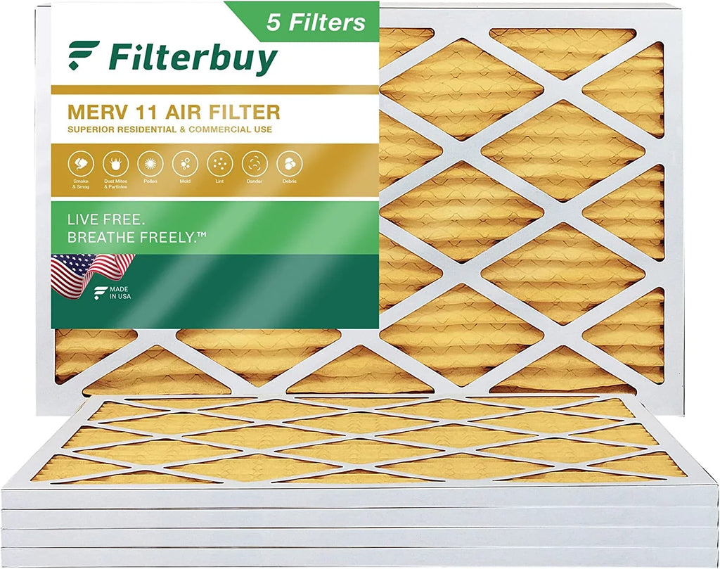 Filterbuy 16x24x1  11 Pleated   Furnace Air Filters (5-Pack)