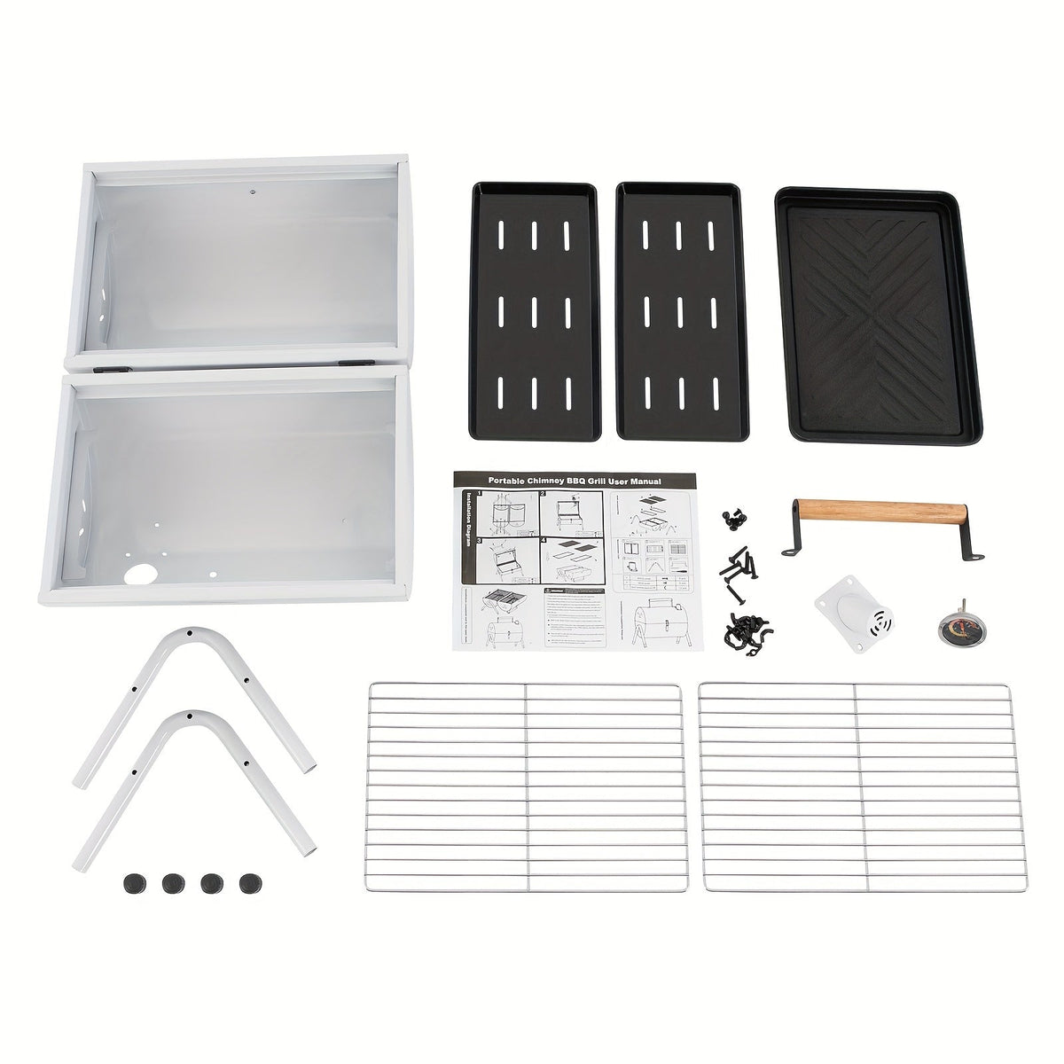 DFSDFGF32 White Multi-functional  Grill with Thermometer