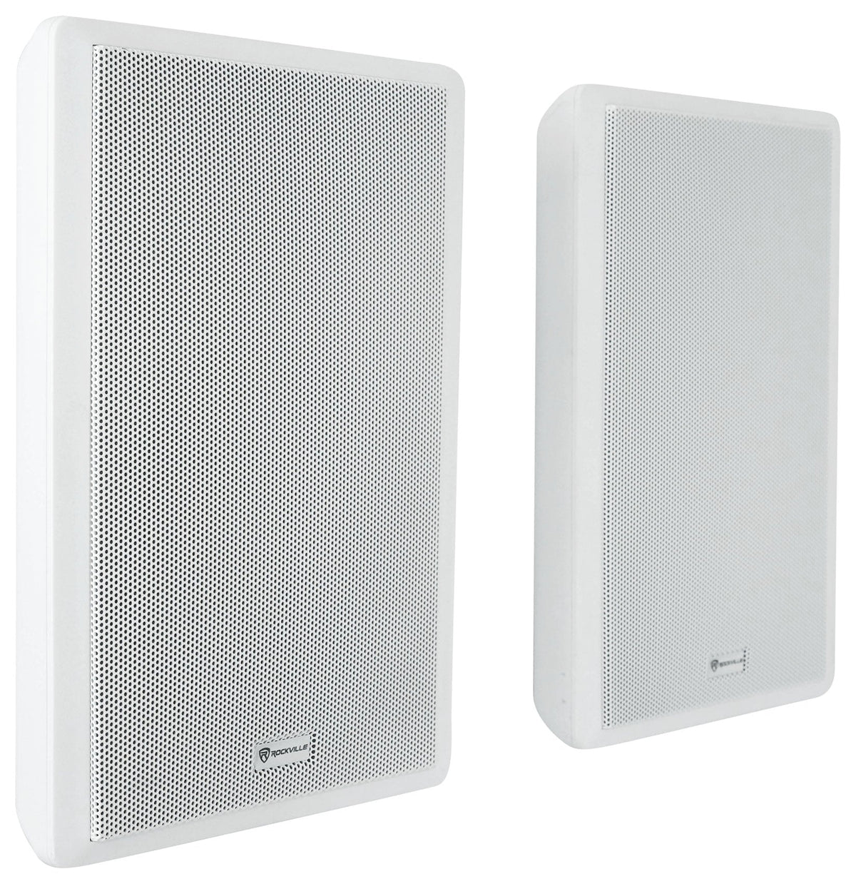 2-Channel Amplifier+(12) Slim White Wall Speakers for Restaurant/Bar/Cafe