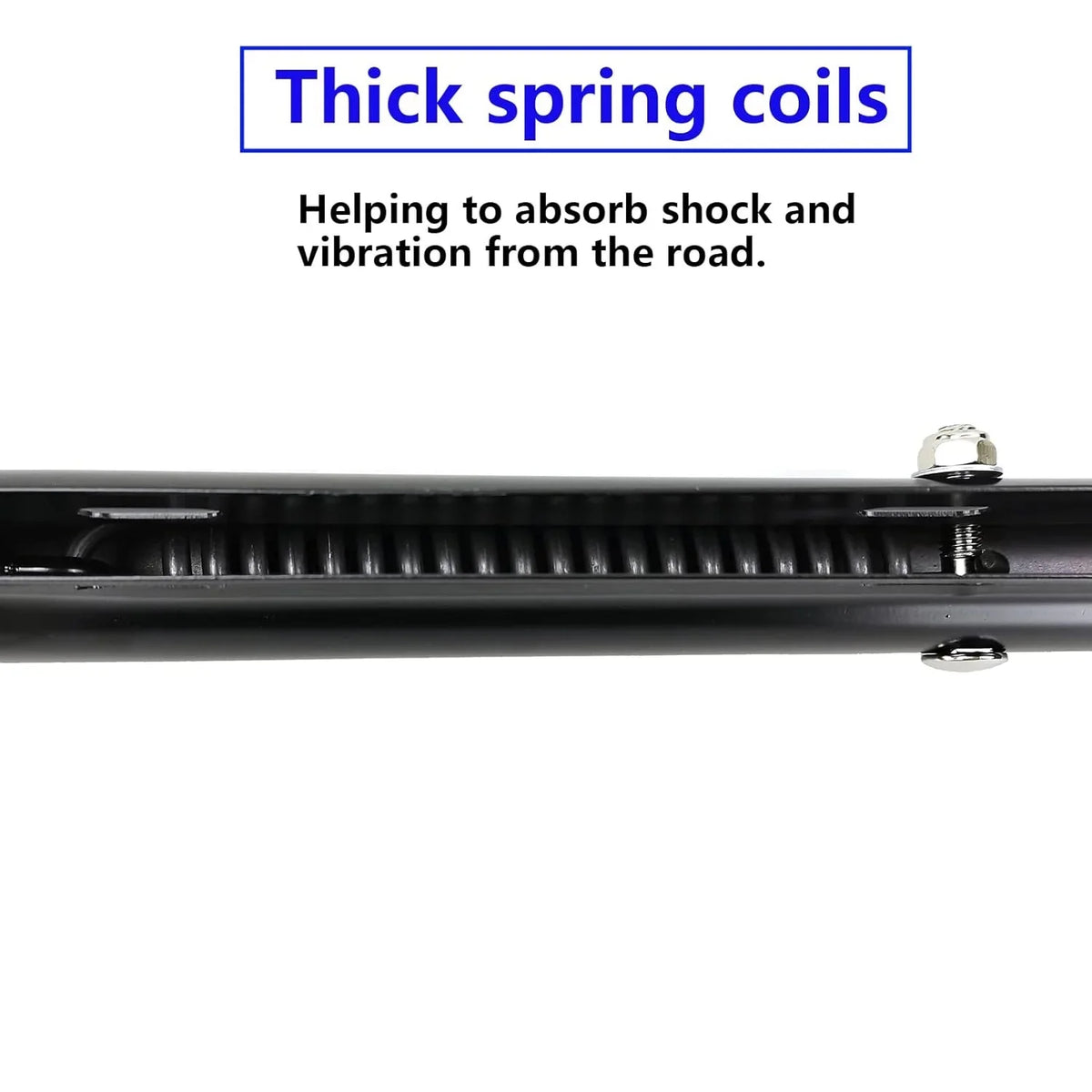 Black Straight Spring Loaded Mud Flap Hanger Bracket Mudflap Holder Set 1-1/8" Bolt Spacing 30" Length for Semi Trucks