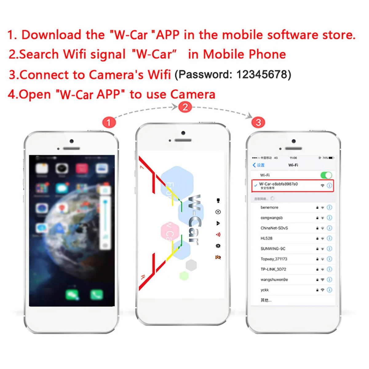 Car Rear View Truck Bus ~36V Automobile Reverse  Night Vision Backup , IP67 Waterproof Wireless Reversing Monitor