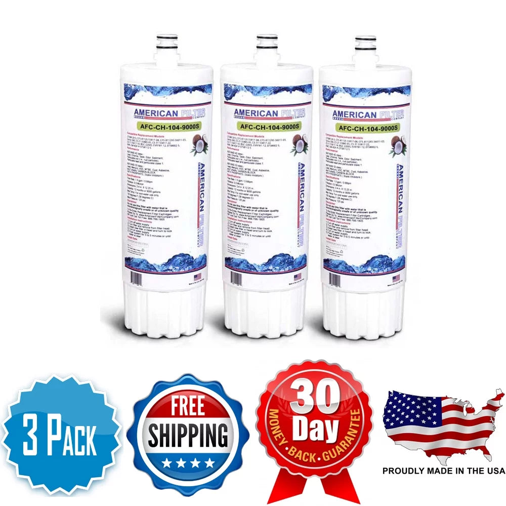 Brand , Water Filters , Model # --104-9000S , Compatible with 3M® Cuno® 55817-14 - 3 Pack - Made in U.S.A.