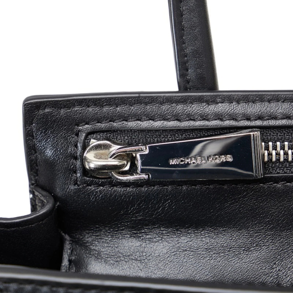 Pre-Owned Michael Kors Mercer Studio Woven Handbag Shoulder Bag Black Leather Patent Women's (Good)