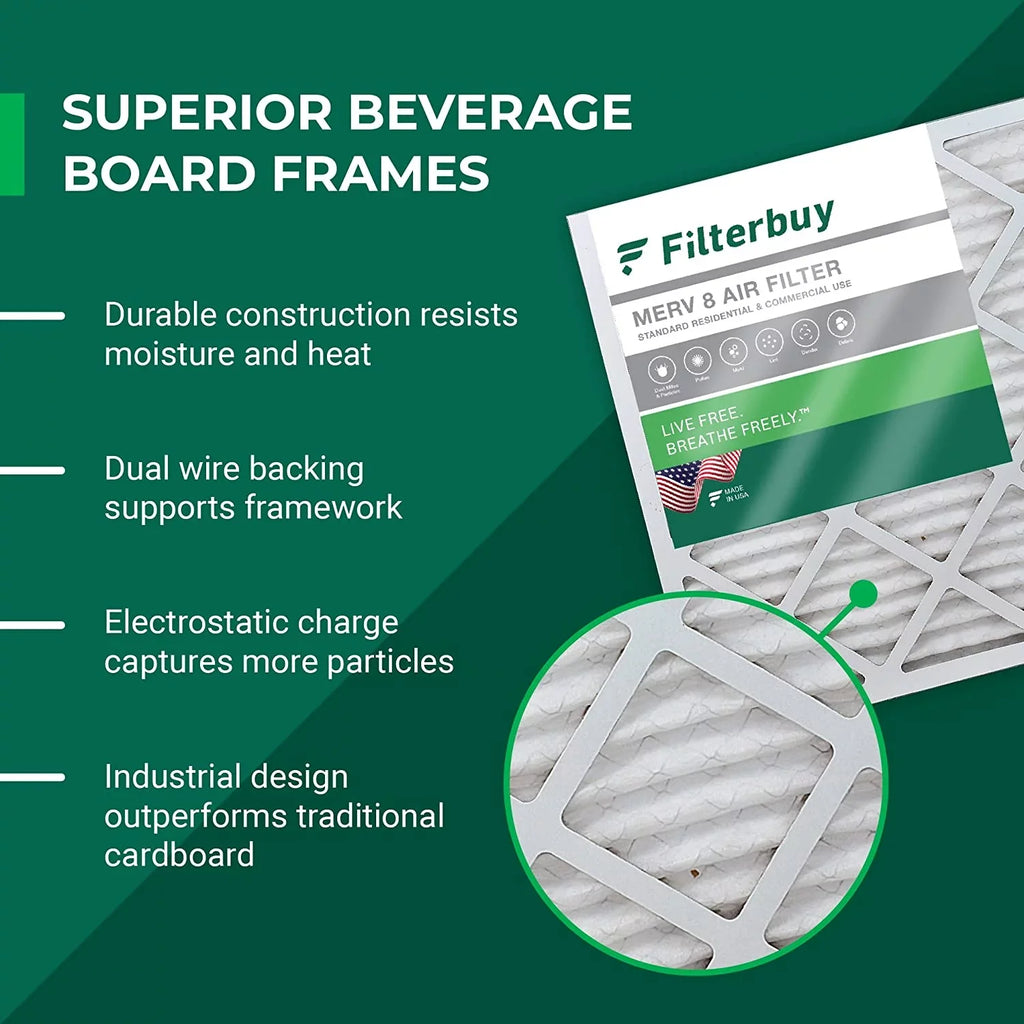Filterbuy 16x30x4  8 Pleated   Furnace Air Filters (4-Pack)