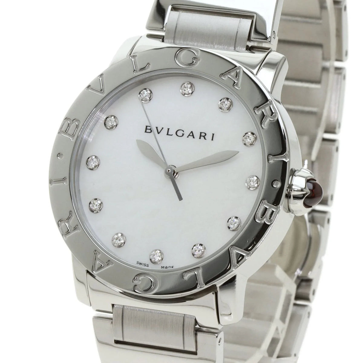 Pre-Owned Bulgari BB37S 12P Diamond Watch Stainless Steel/ Men's  (Good)
