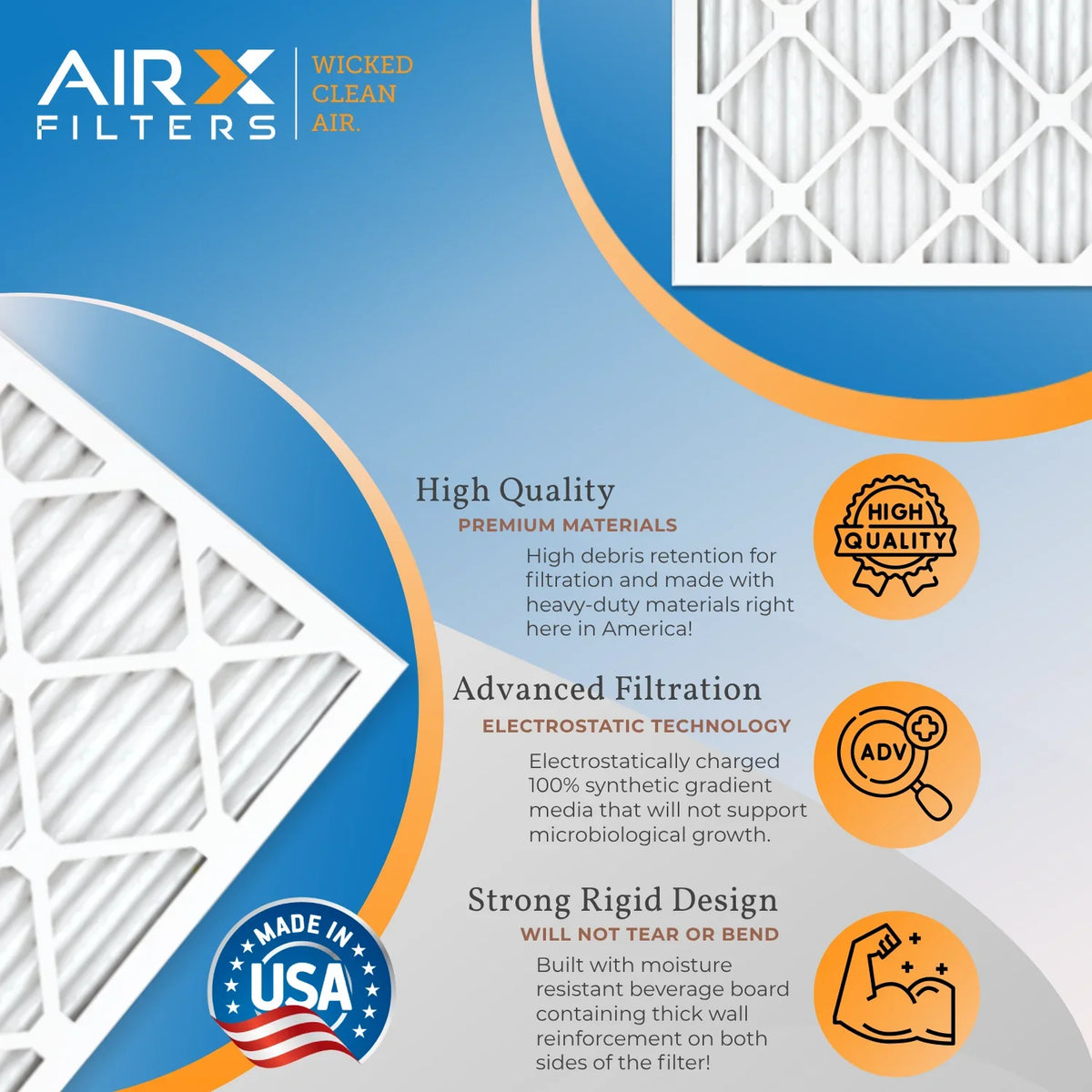 18x24x2 Air Filter  13 Comparable to  1500 - 2200 &  9 Electrostatic Pleated Air Conditioner Filter 6 Pack   Premium  Made 18x24x2 Furnace Filters by     .